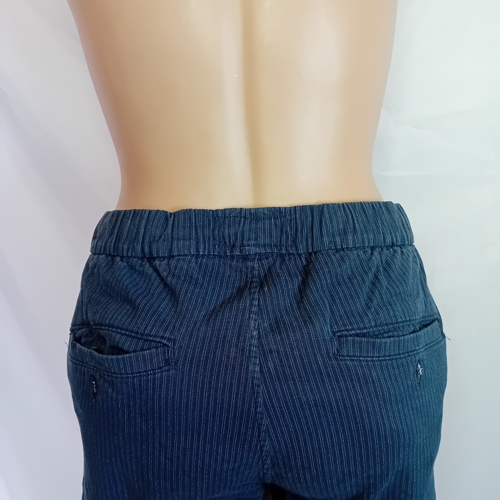 Abercrombie & Fitch Mens Sneaker Pant Stretch Jogger Pinstripe Navy Relaxation s - Picture 11 of 16